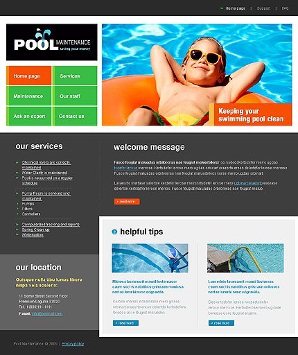 Pool Maintenance Website Template