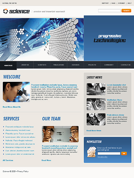 Science Website Template