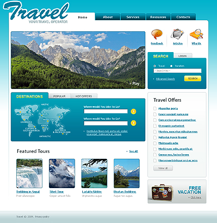Travel Operator Website Template