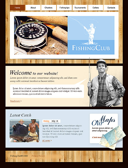 Fishing Club Website Template