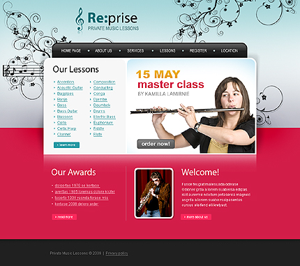 Music Lessons Website Template