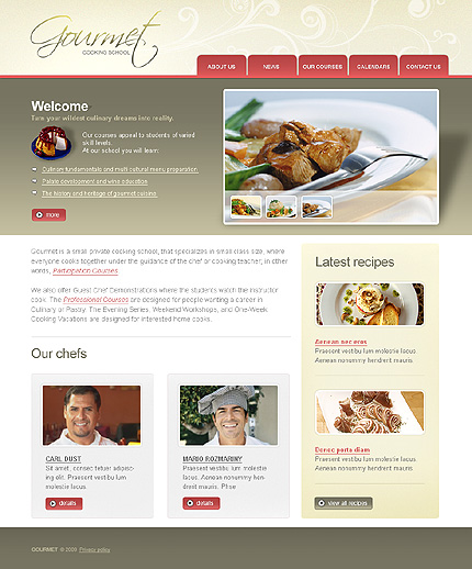 Cooking School Website Template