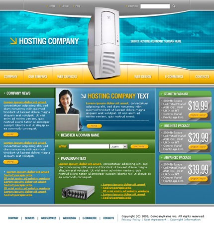 hosting&nbsp;site template