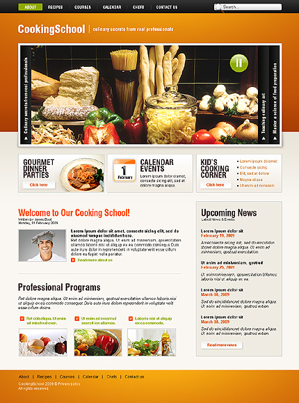 Cooking School Website Template
