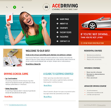 Driving School Website Template