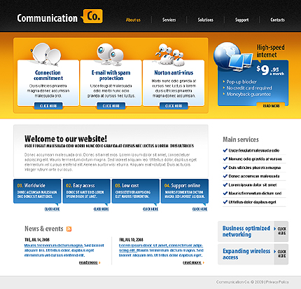 Communication Website Template