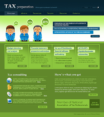 Tax Preparation Website Template