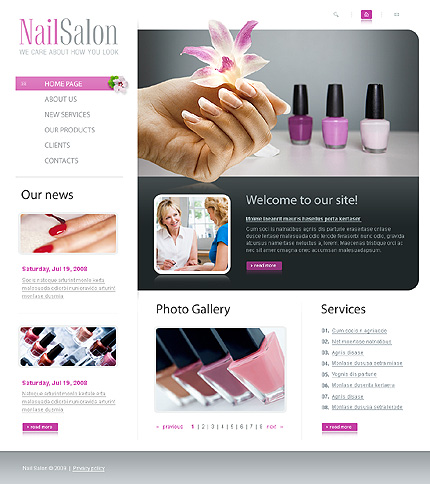 A new nail salon website template has just been added to our website