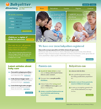 Babysitter Directory Website Template