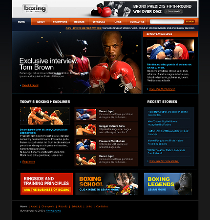 Boxing Portal Website Template