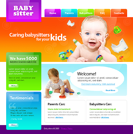 Babysitter Website Template