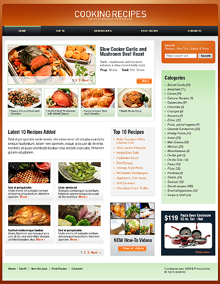 Cooking Recipes Website Template