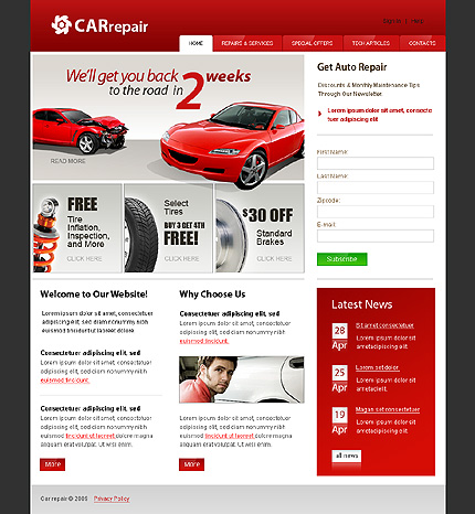 Car Repair Website Template