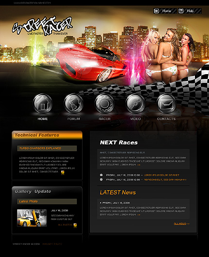 Street Racer Website Template