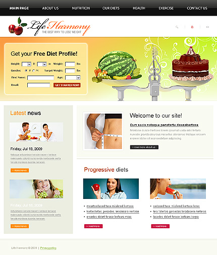 Diet and Weight Loss Website Template