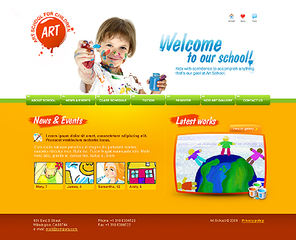 Art School for Children Website Template