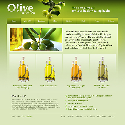 Olive Oil Website Template