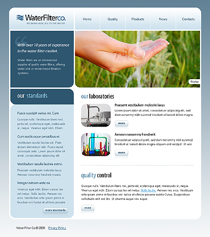 Water Filter Website Template