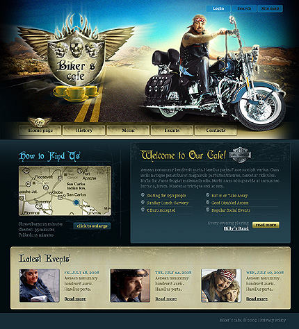 Bikers Cafe Website Template