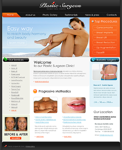 Plastic Surgeon Website Template