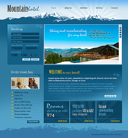Mountain Hotel Website Template