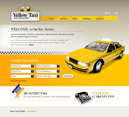 Yellow Taxi Website Template