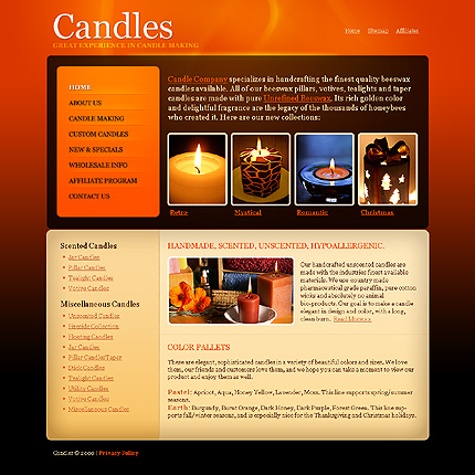 Candles Website Template