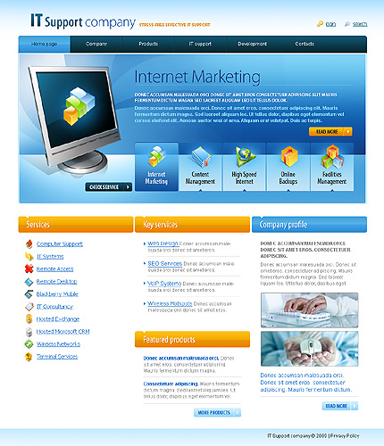 IT Support Website Template