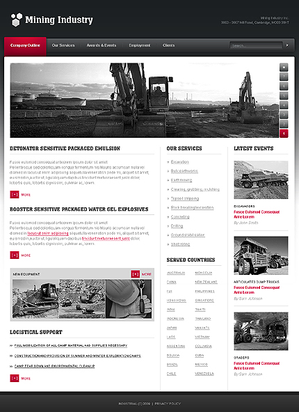 Mining Industry Website Template