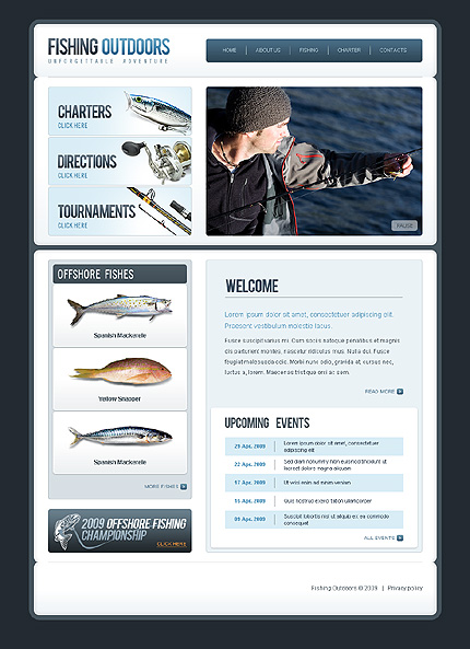 Fishing Outdoors Website Template