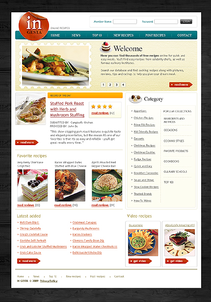 Online Recipes Website Template