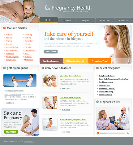 Pregnancy Health Website Template