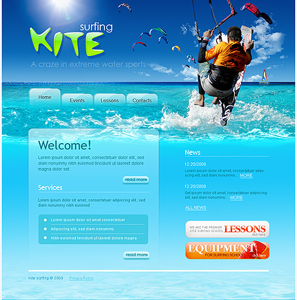 Kitesurfing Website Template