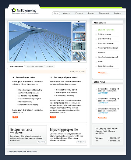 Civil Engineering Website Template