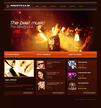 Nightclub Website Template