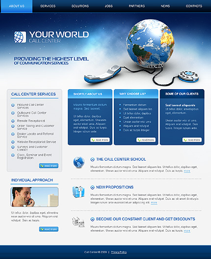 Call Center Website Template