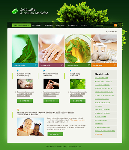 Spirituality & Natural Medicine Website Template
