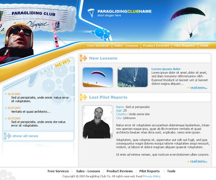 paragliding&nbsp;site template