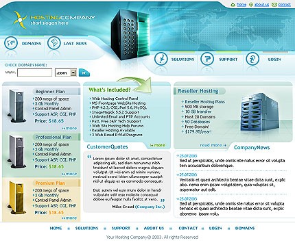 hosting&nbsp;site template