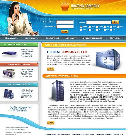 hosting&nbsp;site template