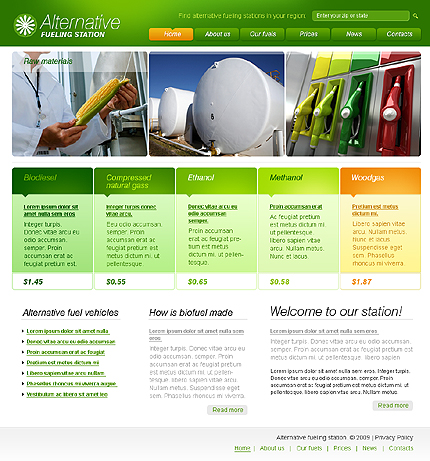 Alternative Fueling Station Website Template
