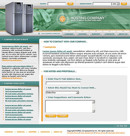 hosting&nbsp;site template