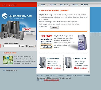 hosting&nbsp;site template
