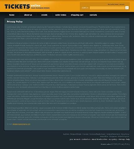 tickets&nbsp;site template