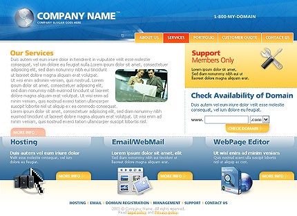 Template #2733, Photoshop Content Page Screenshot