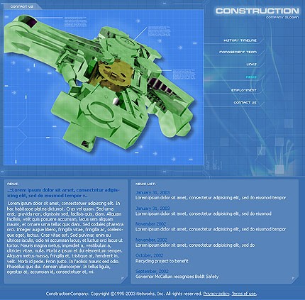 Template #2734, Photoshop Content Page Screenshot