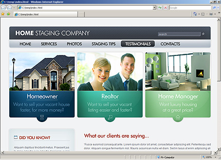 Template #27627, Html Content Page Screenshot