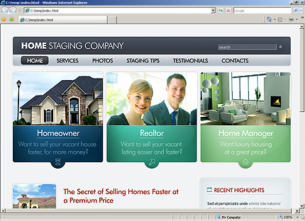 Template #27627, Html Homepage Screenshot