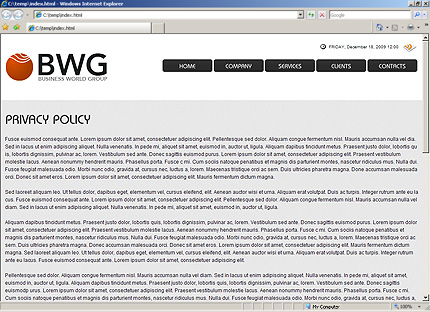 Template #27633, Html Content Page Screenshot