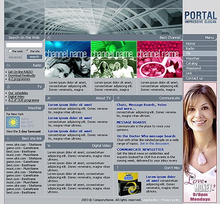 Template #2832, Photoshop Content Page Screenshot